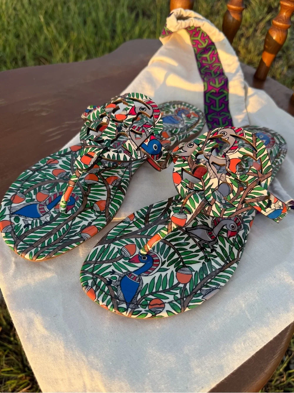 Tory Burch Something Wild Patent Leather Miller Sandals Size 9 1/2